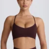 Super Sculpt sömlös sport-BH med korsad rygg i choklad