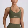 Super Sculpt sömlös sport-BH med korsad rygg i ljusgrönt
