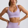 Super Sculpt sömlös sport-BH med korsad rygg i mjuk lila