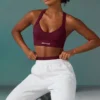 Super Sculpt sömlös sport-BH med korsad rygg i plommon