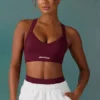 Super Sculpt sömlös sport-BH med korsad rygg i plommon