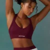 Super Sculpt sömlös sport-BH med korsad rygg i plommon