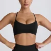Super Sculpt sömlös sport-BH med korsad rygg i svart
