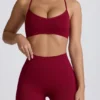 Super Sculpt sömlös sport-BH med korsade band i ryggen i burgundy