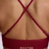 Super Sculpt sömlös sport-BH med korsade band i ryggen i burgundy