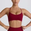 Super Sculpt sömlös sport-BH med korsade band i ryggen i burgundy