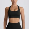 Super Sculpt sömlös sport-BH med T-rygg i svart