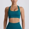 Super Sculpt sömlös T-back-sport-BH i blågrön