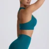 Super Sculpt sömlös T-back-sport-BH i blågrön