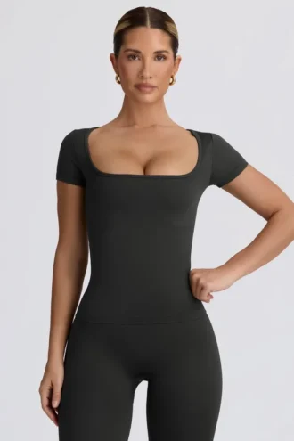 Super Sculpt sömlös T-shirt i askgrå