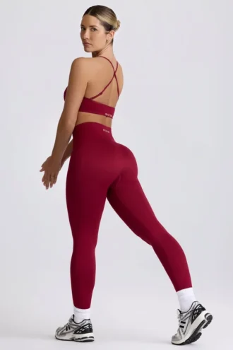 Super Sculpt sömlösa leggings i burgundy