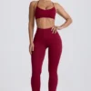 Super Sculpt sömlösa leggings i burgundy