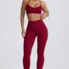 Super Sculpt sömlösa leggings i burgundy