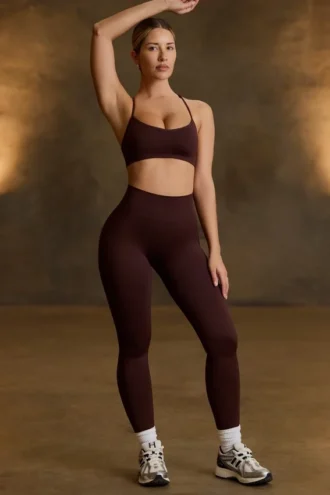 Super Sculpt sömlösa leggings i choklad