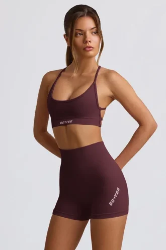 Super Sculpt sömlösa minishorts i burgundy