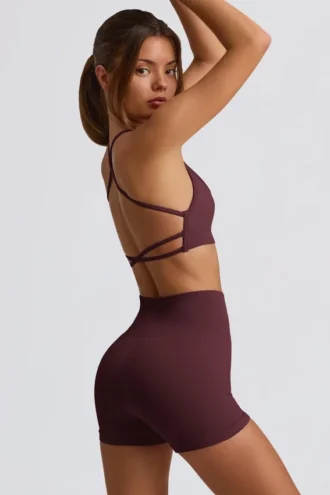 Super Sculpt sömlösa minishorts i burgundy