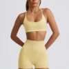 Super Sculpt sömlösa minishorts i smörgul
