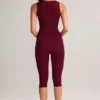 Suri Modal Capri-leggings med medelhög midja i vinröd