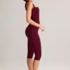 Suri Modal Capri-leggings med medelhög midja i vinröd