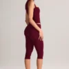 Suri Modal Capri-leggings med medelhög midja i vinröd