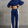Sweatpants med vida ben i marinblått