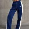 Sweatpants med vida ben i marinblått