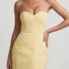 Talina Sweetheart-Neck Strapless Structured Miniklänning i pastellgult