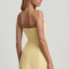 Talina Sweetheart-Neck Strapless Structured Miniklänning i pastellgult