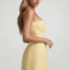 Talina Sweetheart-Neck Strapless Structured Miniklänning i pastellgult