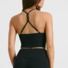 Tanktop i grovstickat i svart