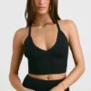 Tanktop i grovstickat i svart