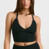 Tanktop i grovstickat i svart