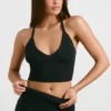 Tanktop i grovstickat i svart