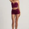 Teagan-shorts med medelhög midja i bärlila