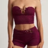 Teagan-shorts med medelhög midja i bärlila