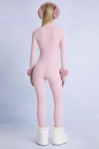 Termisk baslager-Jumpsuit i puderrosa