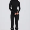 Termisk baslager-Jumpsuit i svart leopardmönster