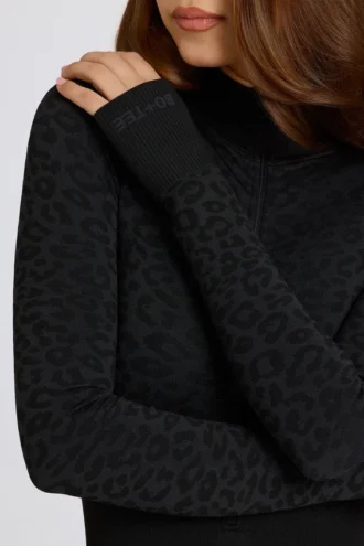 Termisk baslager-Jumpsuit i svart leopardmönster