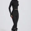 Termiska baslagerleggings i svart leopardmönster
