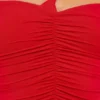 Tesia Slinky Jersey Rose Detail Asymmetric Top i scharlakansrött