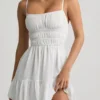 Tessara Shirred Camisole Miniklänning i vitt