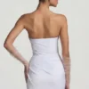 Tirza Ruched Corset Miniklänning i vitt