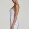 Tirza Ruched Corset Miniklänning i vitt