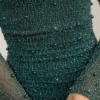 Tivoli miniklänning med draperad cowl-hals i smaragdgrönt
