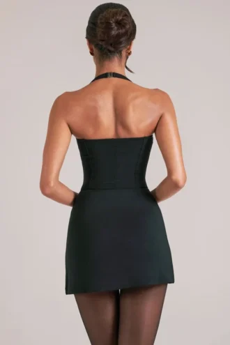 Tula midjehög bodycon-ultraminikjol med slits i svart