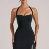 Vita Longline Halterneck Top  i svart