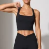 Twist Waist Mini Shorts med fickor i svart