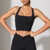 Twist Waist Mini Shorts med fickor i svart