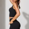 Twist Waist Mini Shorts med fickor i svart