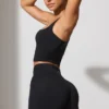Twist Waist Mini Shorts med fickor i svart